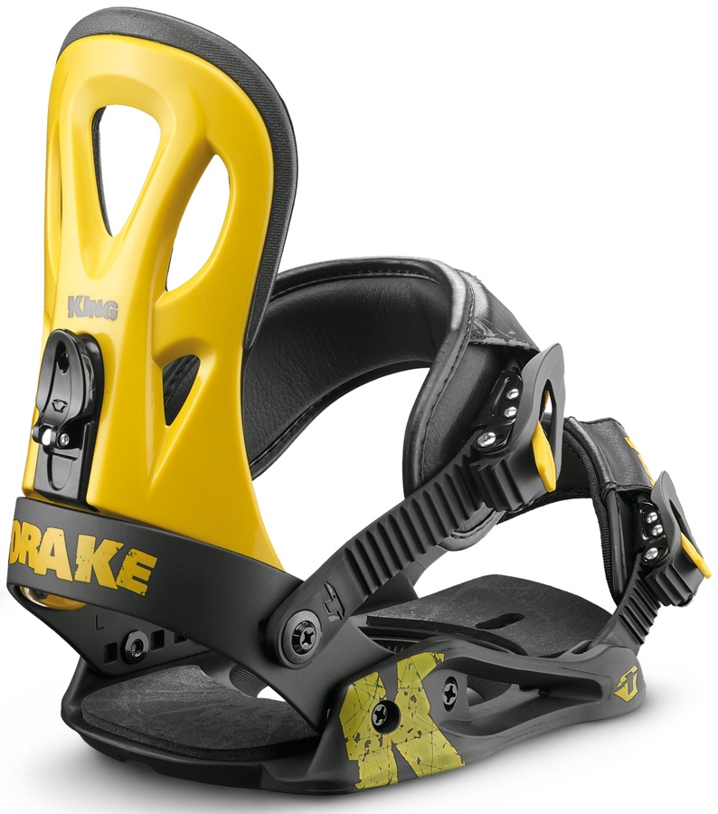 Drake King Snowboard Bindings, XL (UK 9.513), Yellow, 2013